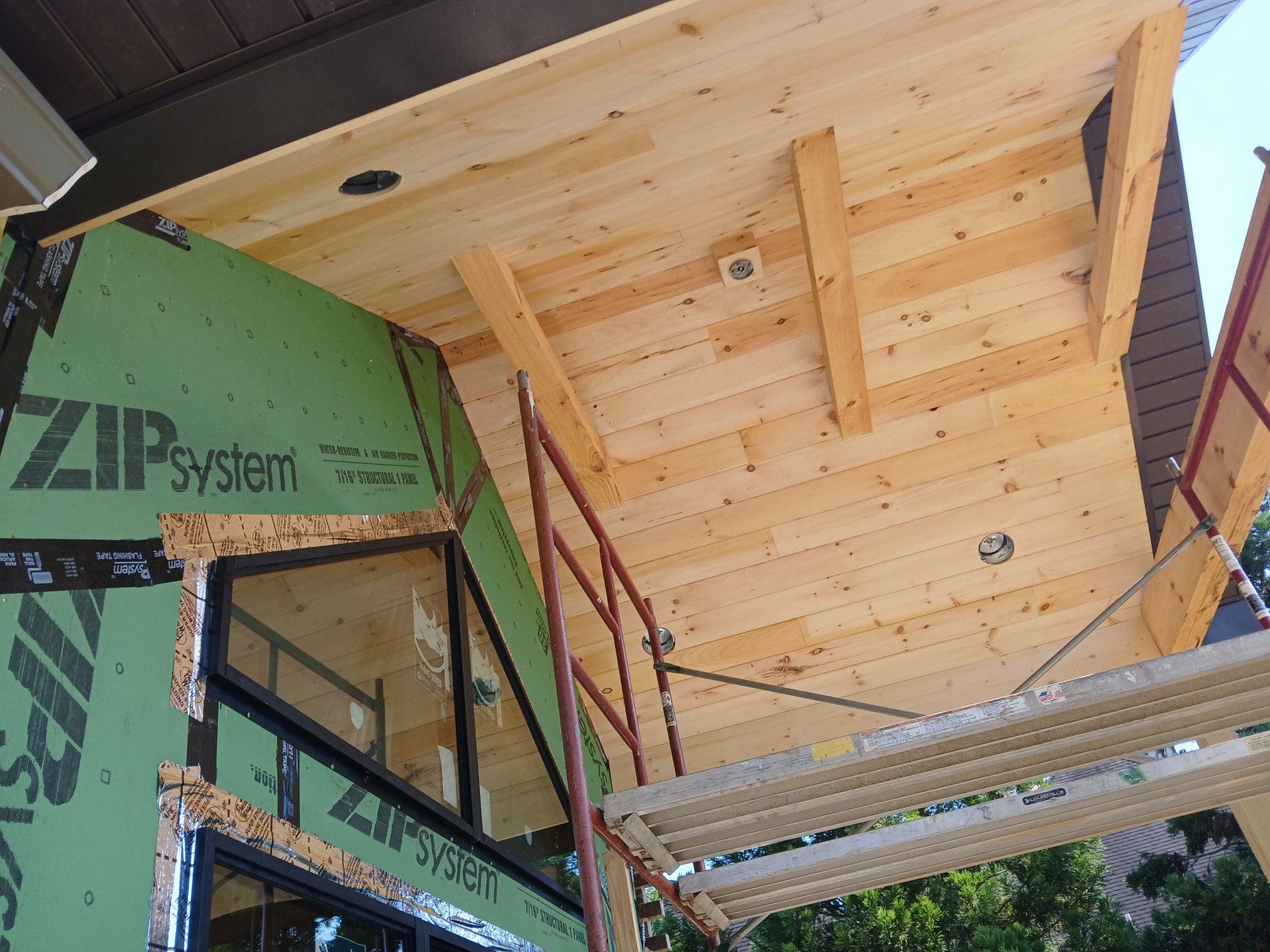 Tongue-and-groove porch ceiling and exterior framing by Build By Manny in Knoxville, TN